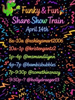 Neon Confetti Party Backdrop - Funky & Fun Share Show Train